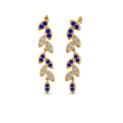 pave-diamond-leaf-drop-earring-with-blue-sapphire-in-14K-yellow-gold-FD-EAR8334GSABL-NL-YG